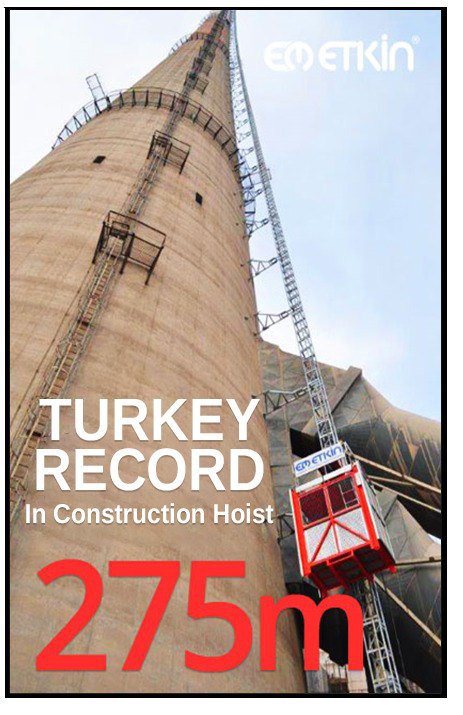 Etkin Makina Baca Asansörü HP 500T modelinin Soma Termik Santrali'nden fotoğrafı.